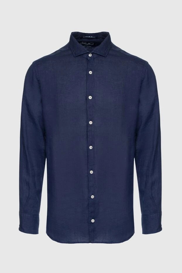 MC2 Saint Barth мужские сорочка из льна синяя мужская купить с ценами и фото 144412 - фото 1