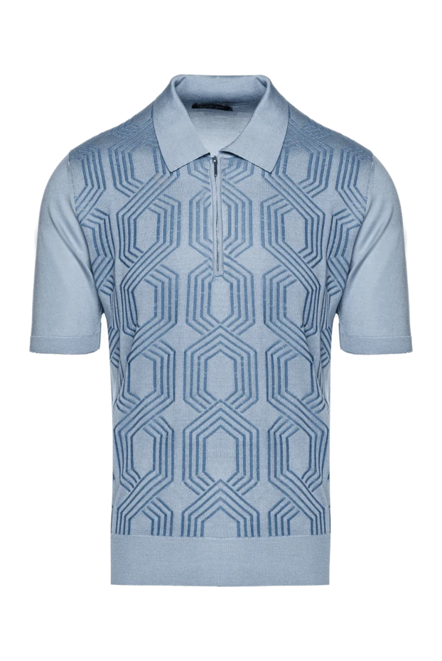 Cesare di Napoli man blue silk polo for men buy with prices and photos 144475 - photo 1