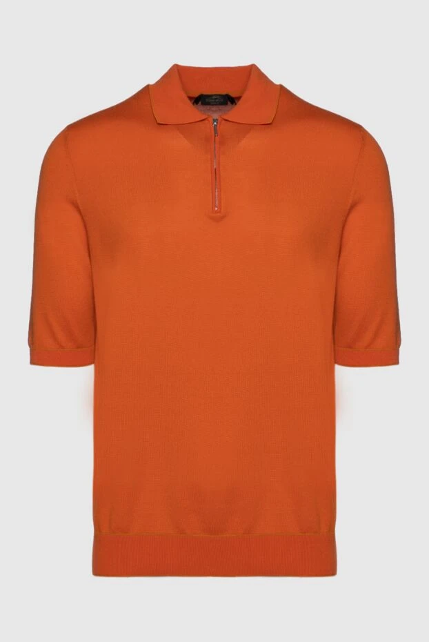 Cesare di Napoli orange cotton and silk polo for men 196544 - photo 1