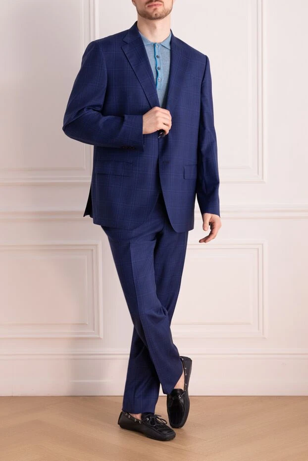 Sartoria Latorre мужские костюм мужской из шерсти синий купить с ценами и фото 144519 - фото 2