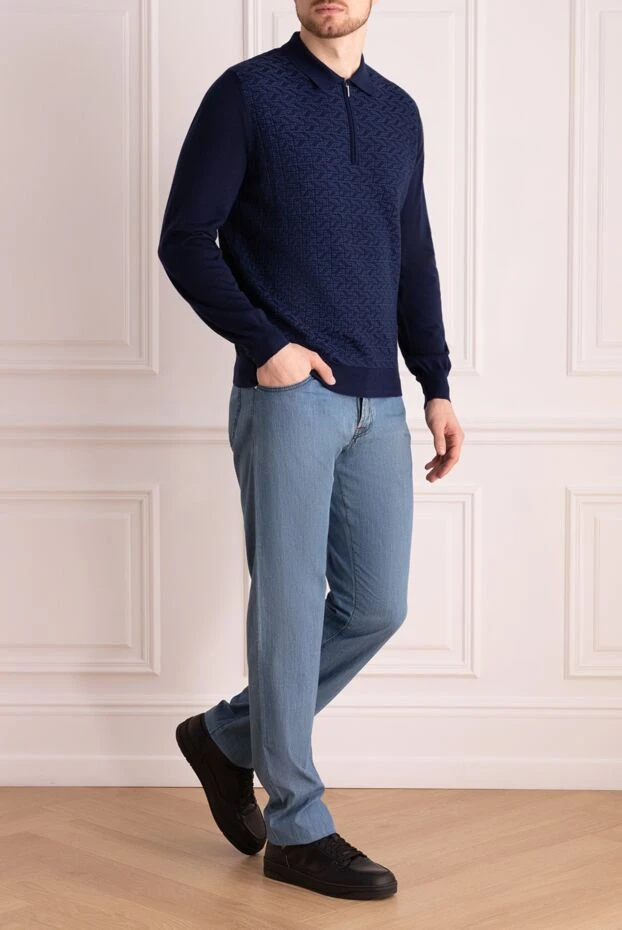 Kiton man blue cotton jeans for men buy with prices and photos 144525 - photo 2