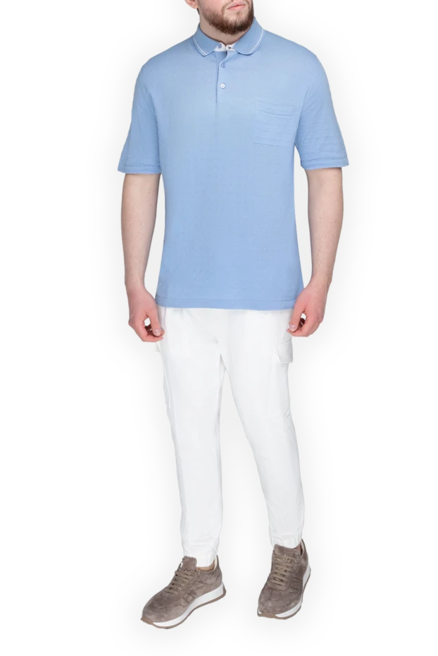 Kiton man blue cotton polo for men 144542 - photo 2