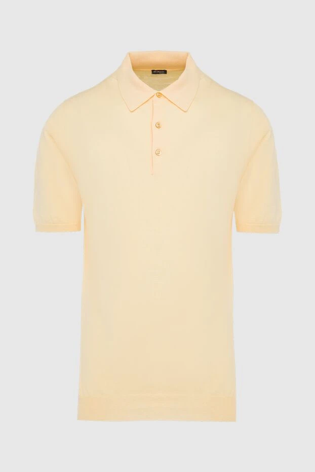 Kiton men's soft cotton jersey polo shirt in yellow 196317 - photo 1