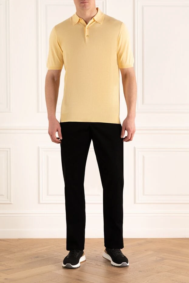 Kiton man cotton polo yellow for men 144548 - photo 2