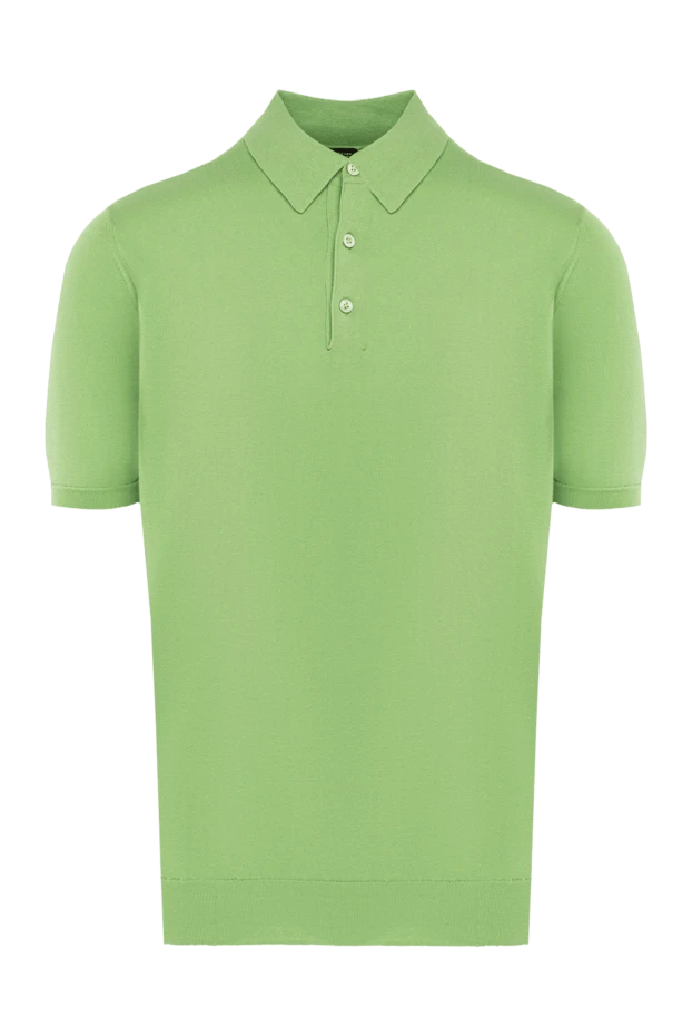 Kiton light green cotton polo shirt with buttons for men 196316 - photo 1