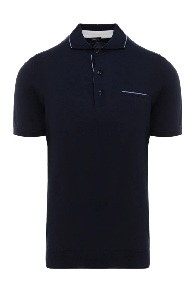 Kiton man cotton and silk polo blue for men buy with prices and photos 144552 - photo 1