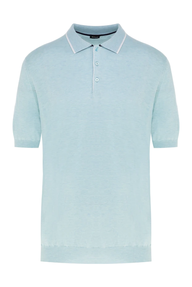 Kiton blue cotton and cashmere polo for men 144564 - photo 1