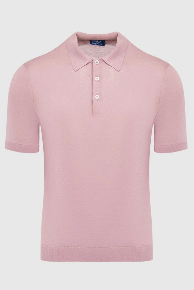 Barba Napoli man silk polo pink for men 144576 - photo 1