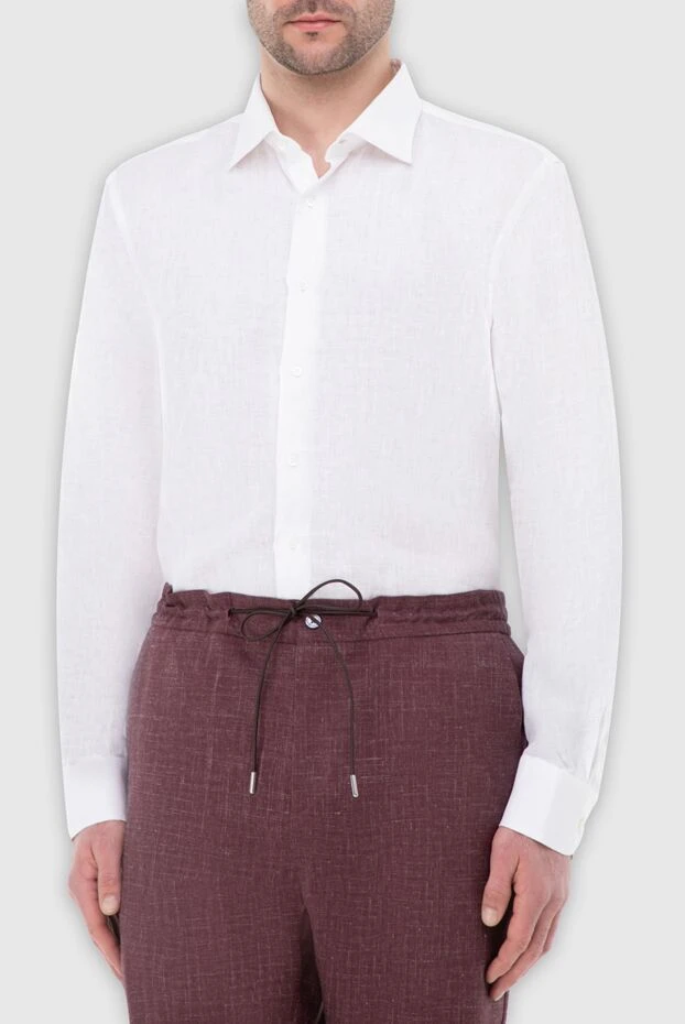 Tombolini мужские сорочка из льна белая мужская купить с ценами и фото 144593 - фото 2