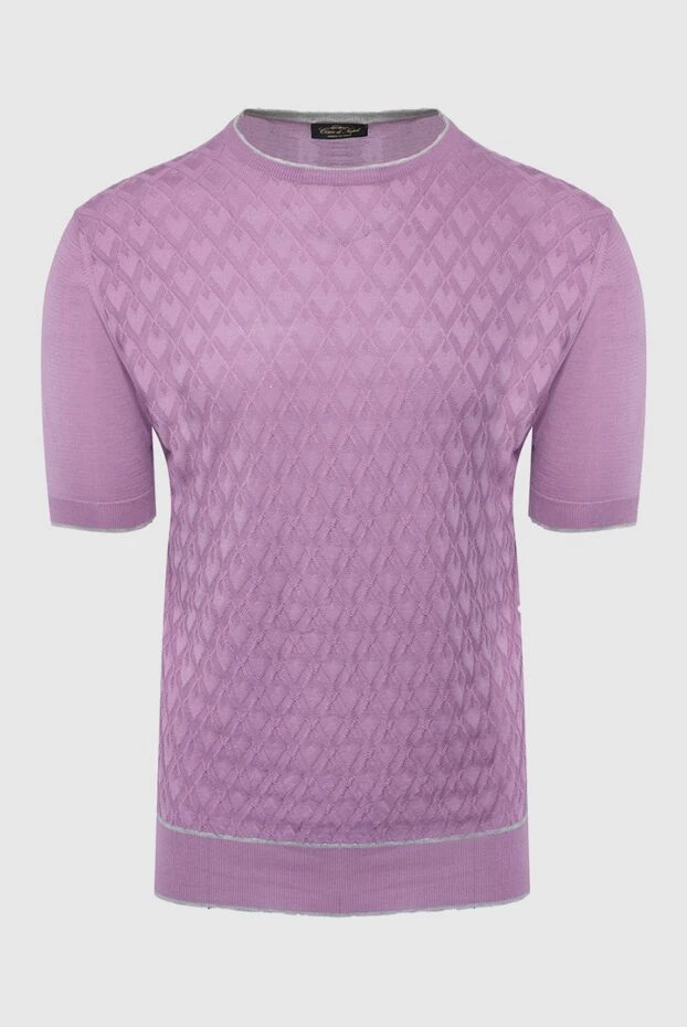 Cesare di Napoli man short sleeve jumper in silk and cotton pink for men buy with prices and photos 144610 - photo 1