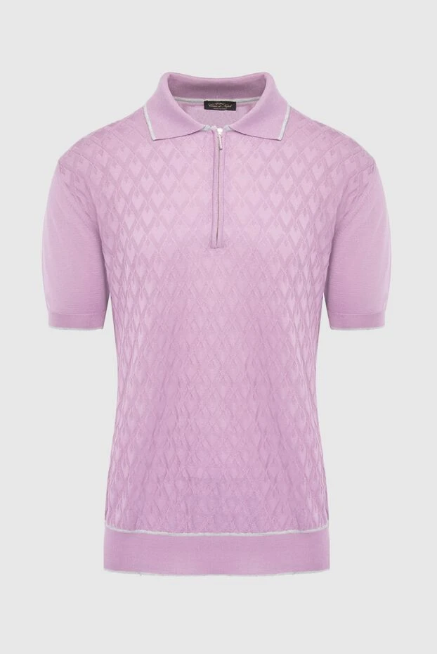 Cesare di Napoli man cotton and silk polo shirt pink for men buy with prices and photos 144613 - photo 1