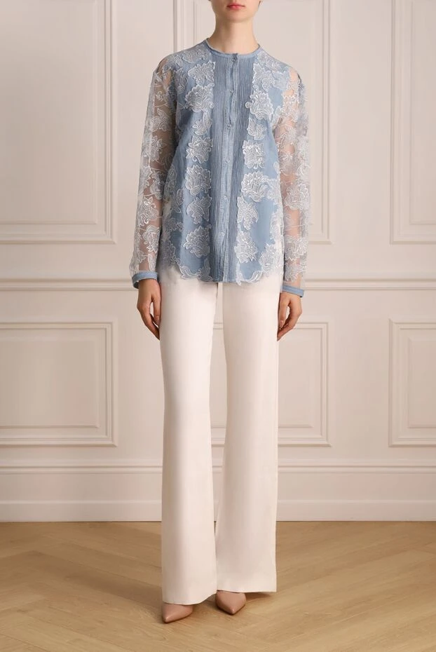 Edward Achour Paris woman white linen and viscose trousers for women buy with prices and photos 144634 - photo 2