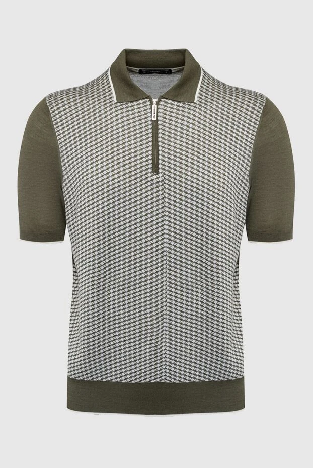 Поло з шовку зелене чоловіче - фото 1