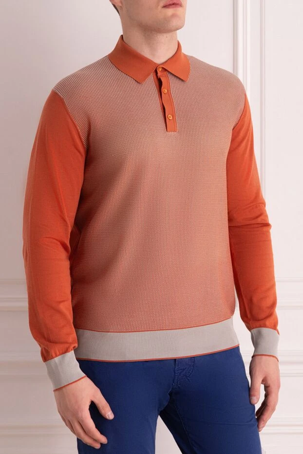 Stefano Ricci поло с длинным рукавом из шелка и хлопка оранжевое мужское 144657 - фото 3