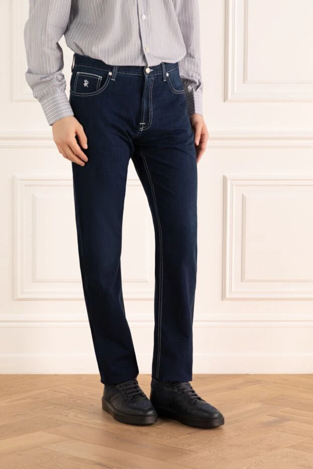 Stefano Ricci джинсы из хлопка синие мужские 144668 - фото 3