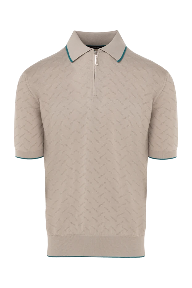 Beige cotton polo for men - photo 1