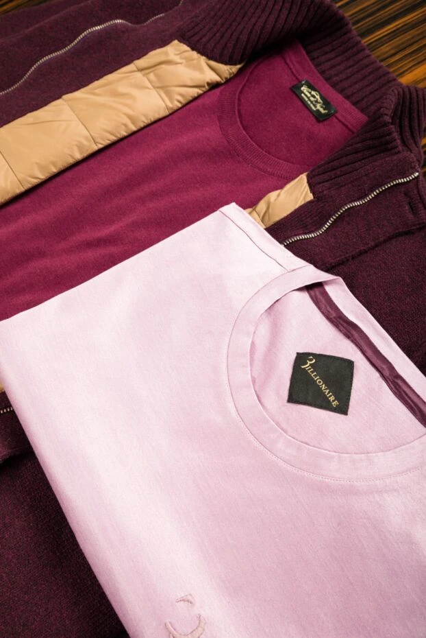 Billionaire purple t-shirt made of thin cotton with brand embroidery on the chest 144713 - photo 2