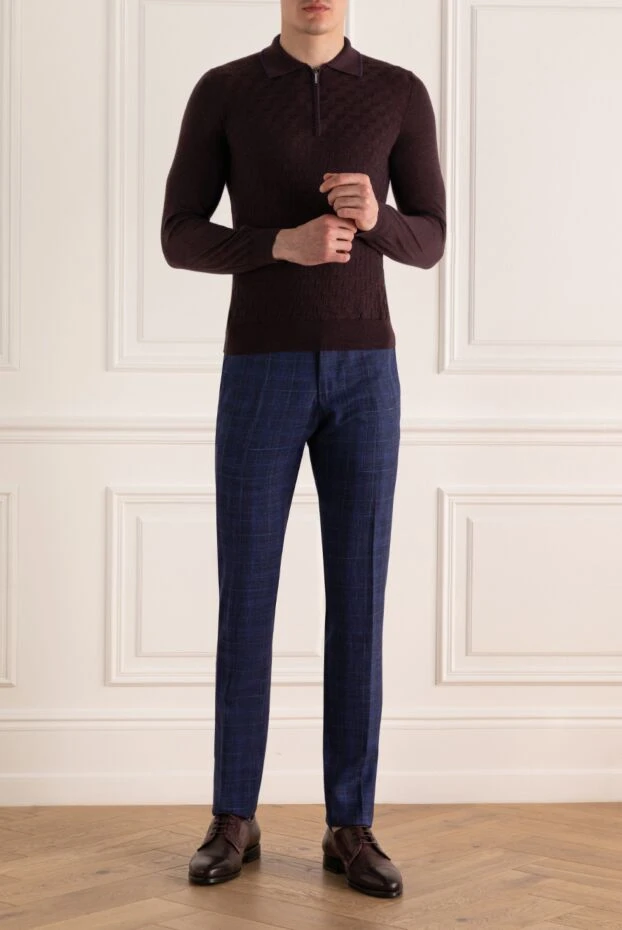 Cesare di Napoli мужские брюки синие мужские купить с ценами и фото 144720 - фото 2