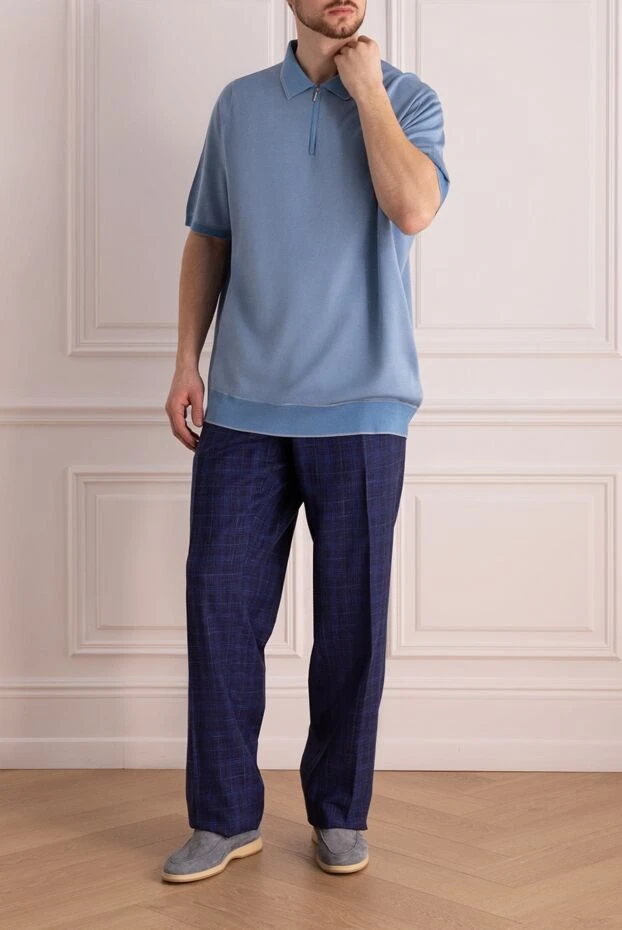 Cesare di Napoli man men's blue trousers buy with prices and photos 144721 - photo 2