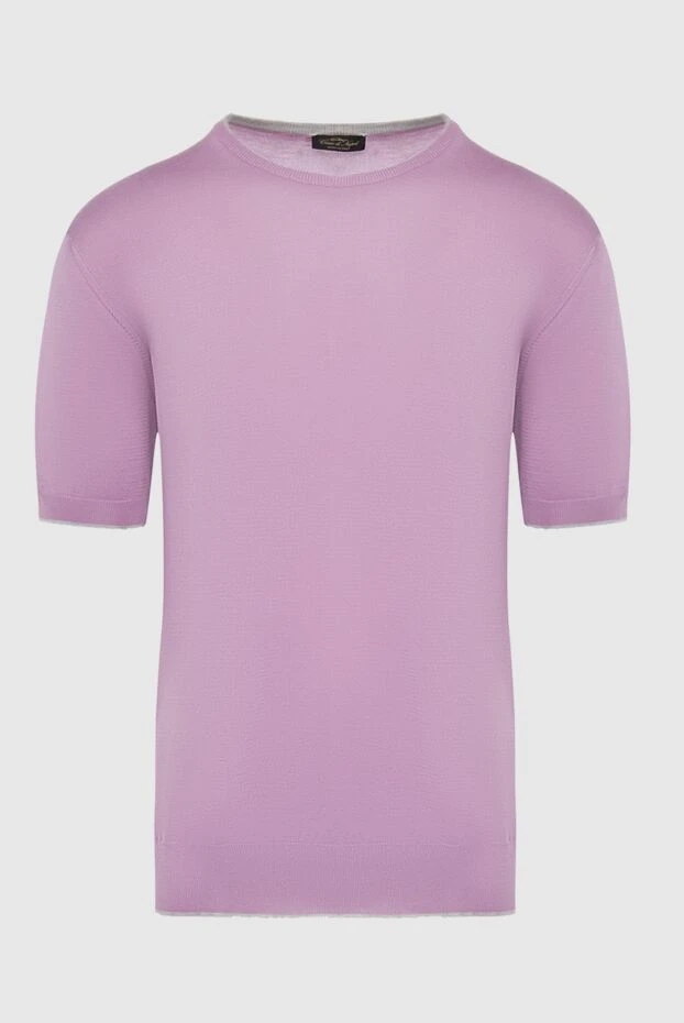 Cesare di Napoli man short sleeve jumper in silk and cotton pink for men buy with prices and photos 144743 - photo 1