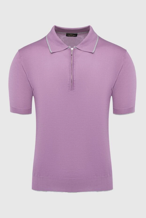 Cesare di Napoli pink polo shirt with contrast piping men's 195737 - photo 1