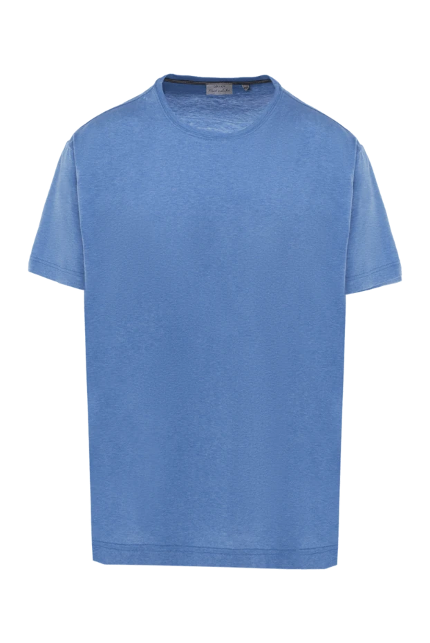 Orian blue cotton t-shirt with microperforation and loose fit 196932 - photo 1