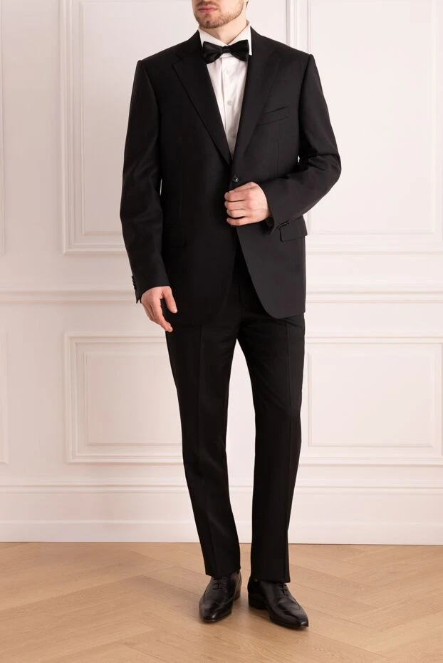 Corneliani man men's suit made of black wool buy with prices and photos 144838 - photo 2