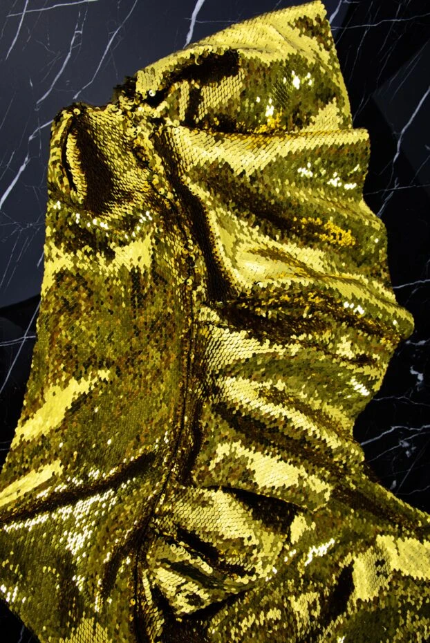 Alexandre Vauthier one shoulder gold sequin draped mini dress 144850 - photo 2