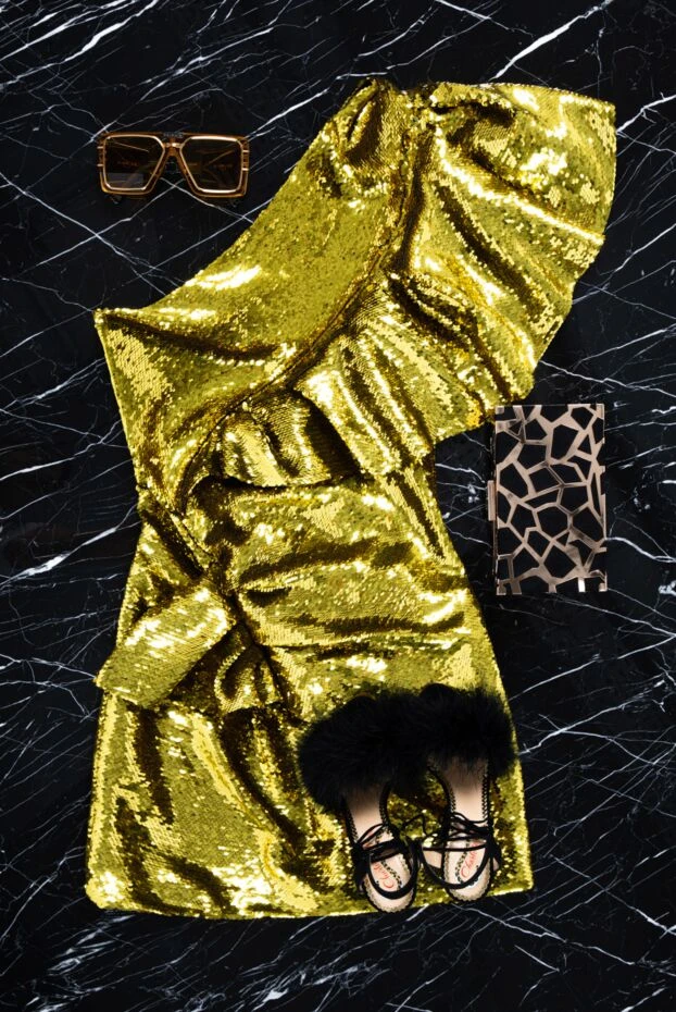 Alexandre Vauthier one shoulder gold sequin draped mini dress 144850 - photo 3