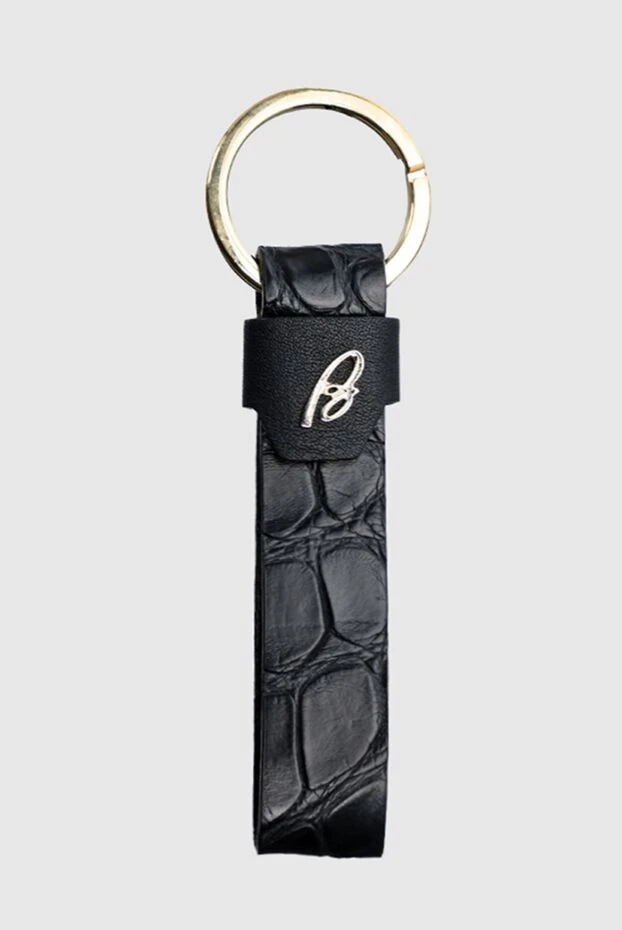 Brioni black alligator leather keychain for men 144857 - photo 1