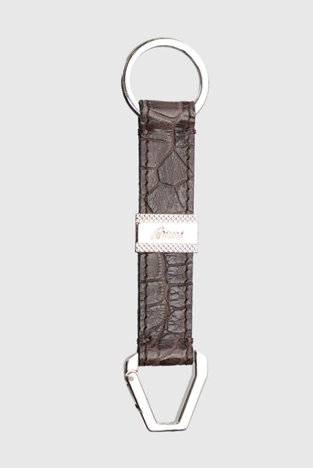 Brioni man brown alligator keychain for men 144858 - photo 1