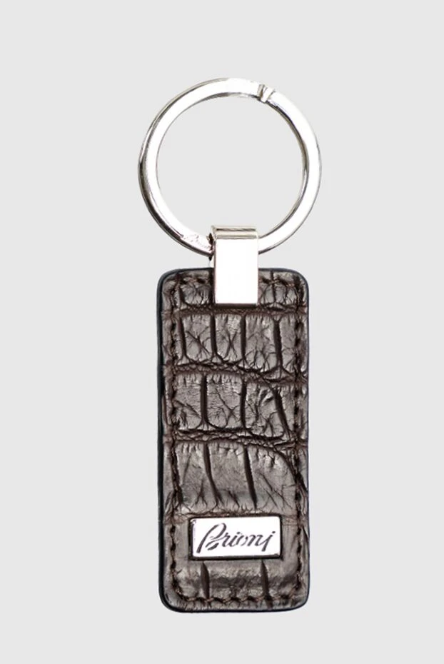 Brioni man brown crocodile leather keychain for men 144862 - photo 1