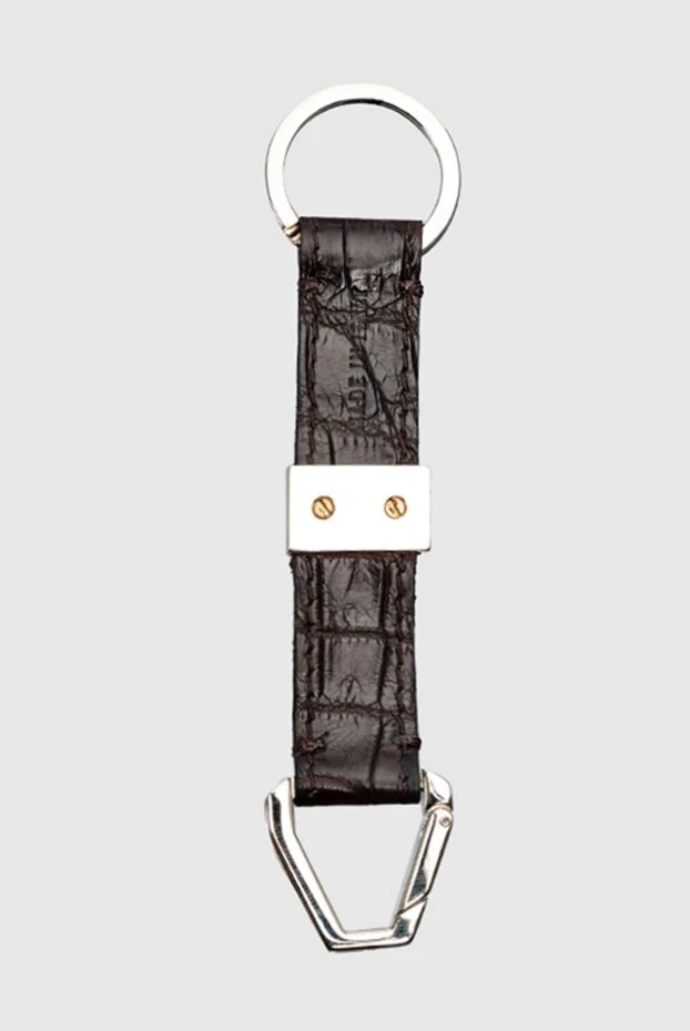 Brioni man brown crocodile leather keychain for men 144865 - photo 2