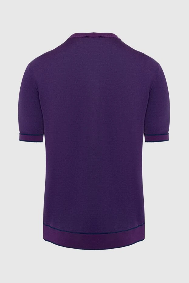 Cesare di Napoli man short sleeve jumper in cotton and silk purple for men buy with prices and photos 144879 - photo 2