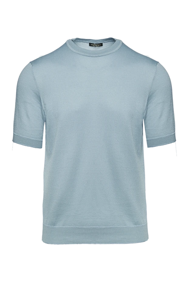 Cesare di Napoli man short sleeve jumper in silk and cotton gray for men buy with prices and photos 144881 - photo 1