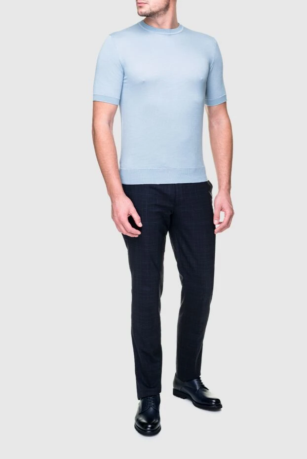 Cesare di Napoli man short sleeve jumper in silk and cotton gray for men buy with prices and photos 144881 - photo 2