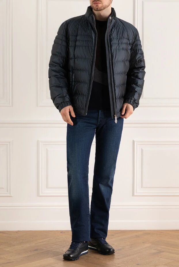 Blue silk jacket for men - photo 2