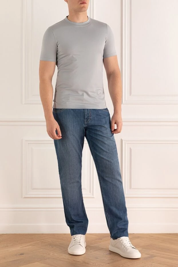 Scissor Scriptor man blue cotton jeans for men 144935 - photo 2