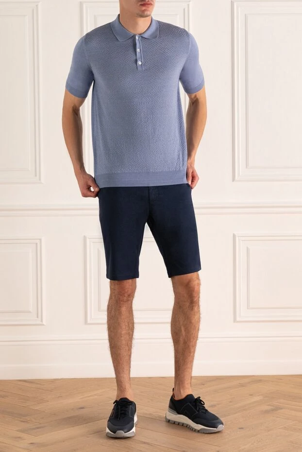 Zilli мужские шорты из хлопка и шелка синие мужские купить с ценами и фото 144966 - фото 2