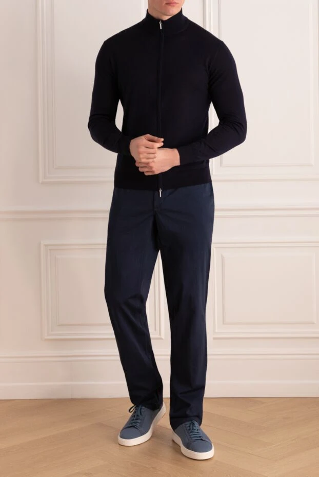 Zilli man blue cotton and silk trousers for men buy with prices and photos 144967 - photo 2