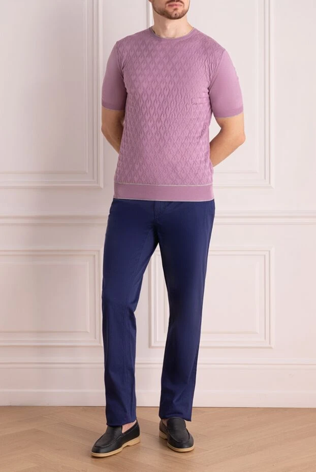 Zilli man blue cotton and silk trousers for men buy with prices and photos 144969 - photo 2