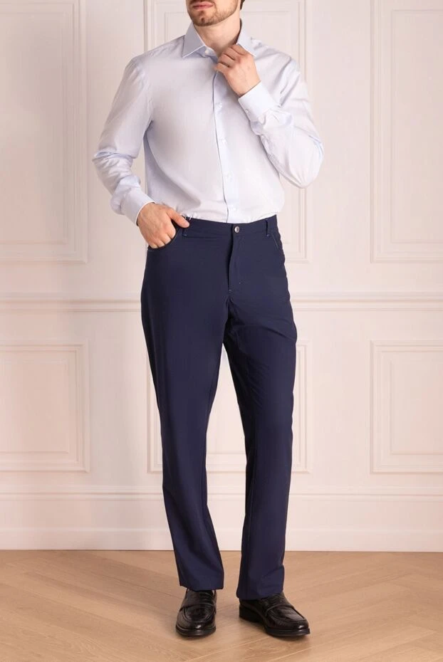 Zilli мужские брюки из хлопка синие мужские купить с ценами и фото 144987 - фото 2