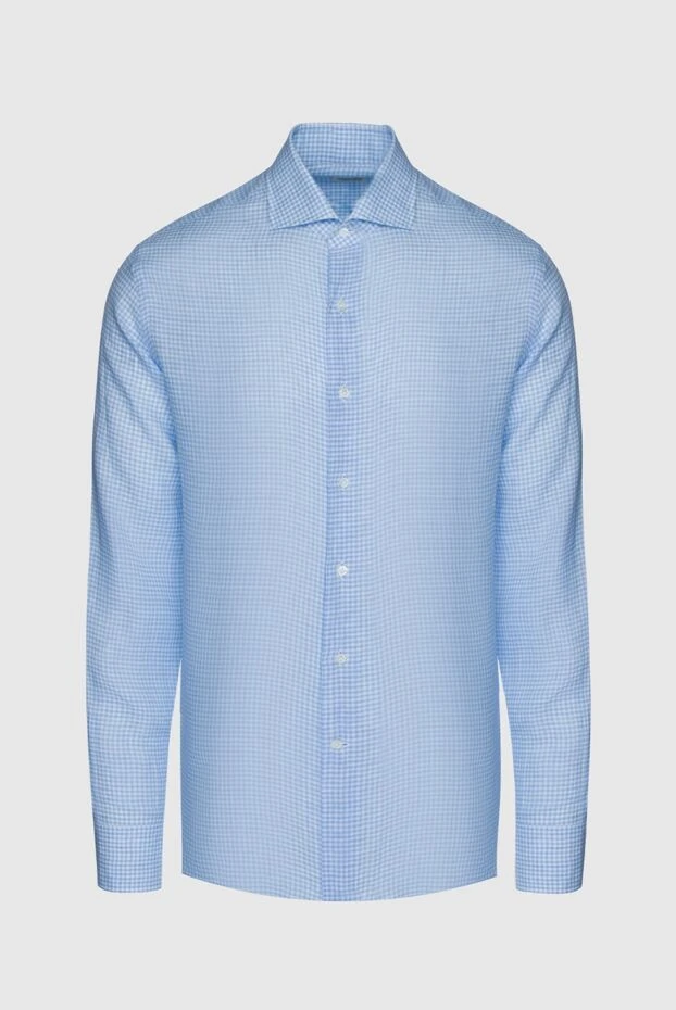 Alessandro Gherardi мужские сорочка из льна голубая мужская купить с ценами и фото 145040 - фото 1