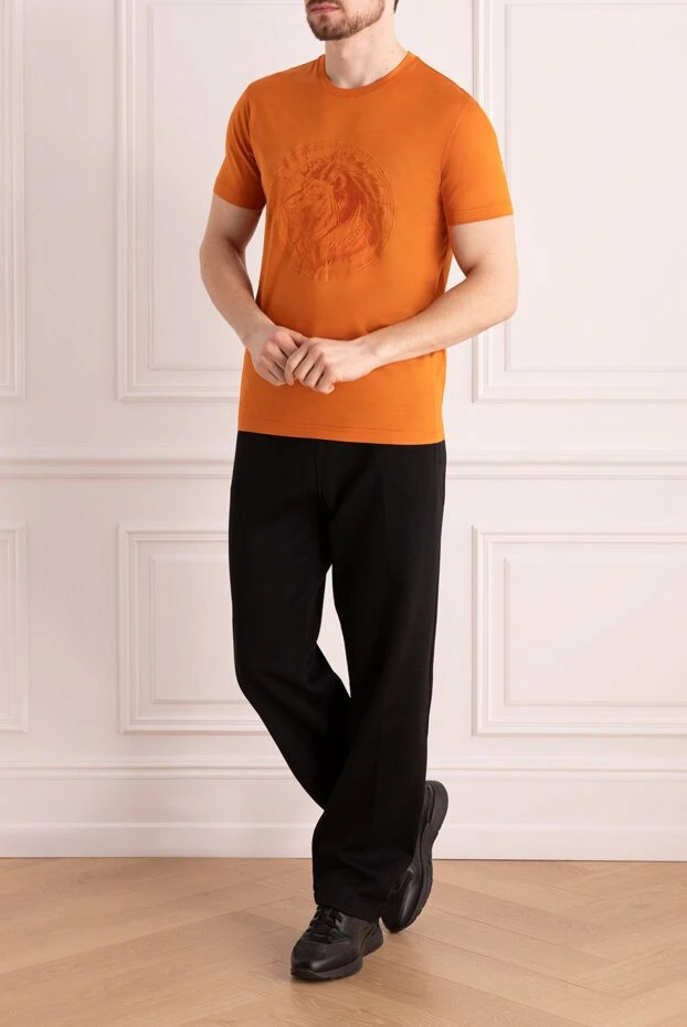 Cesare di Napoli мужские футболка из хлопка оранжевая мужская купить с ценами и фото 145081 - фото 2