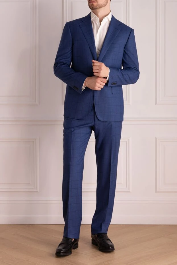 Corneliani man men's blue wool suit 145104 - photo 2