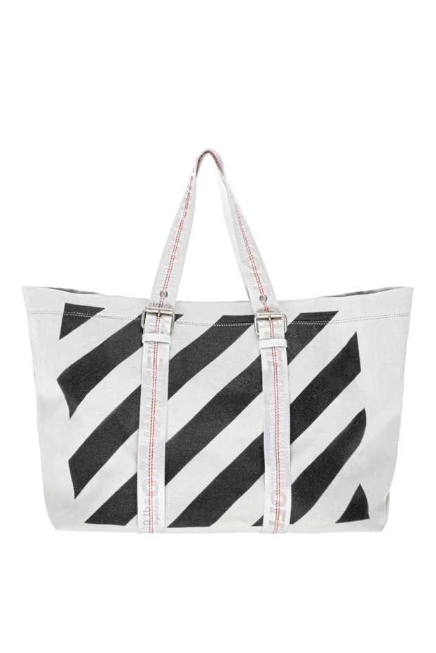 Off-White women's tote bag white and black linen 145118 - photo 1