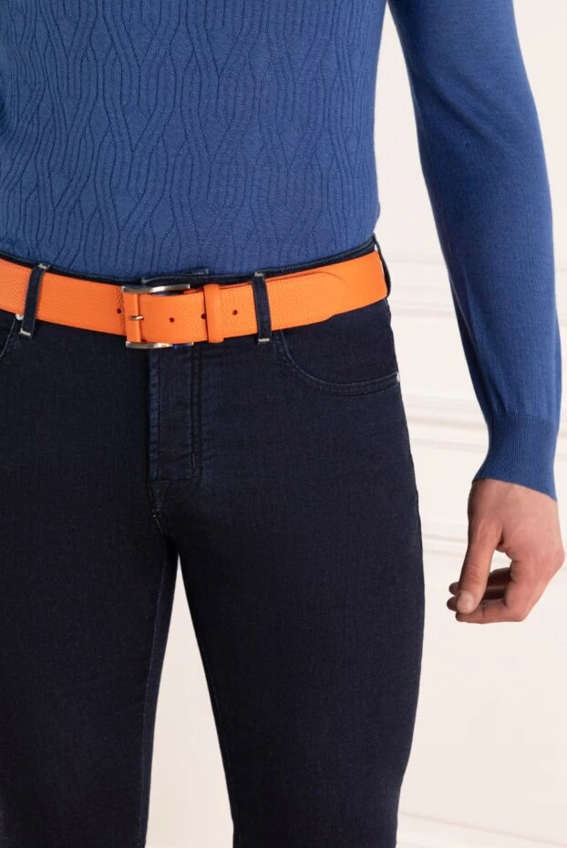 Cesare di Napoli man orange leather belt for men buy with prices and photos 145164 - photo 2