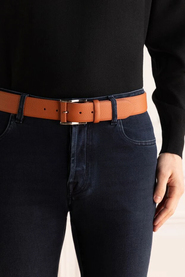 Cesare di Napoli man orange leather belt for men buy with prices and photos 145172 - photo 2