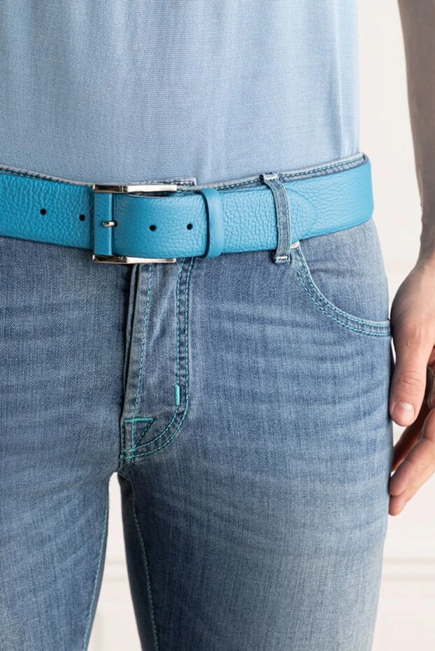 Cesare di Napoli man blue leather belt for men buy with prices and photos 145180 - photo 2