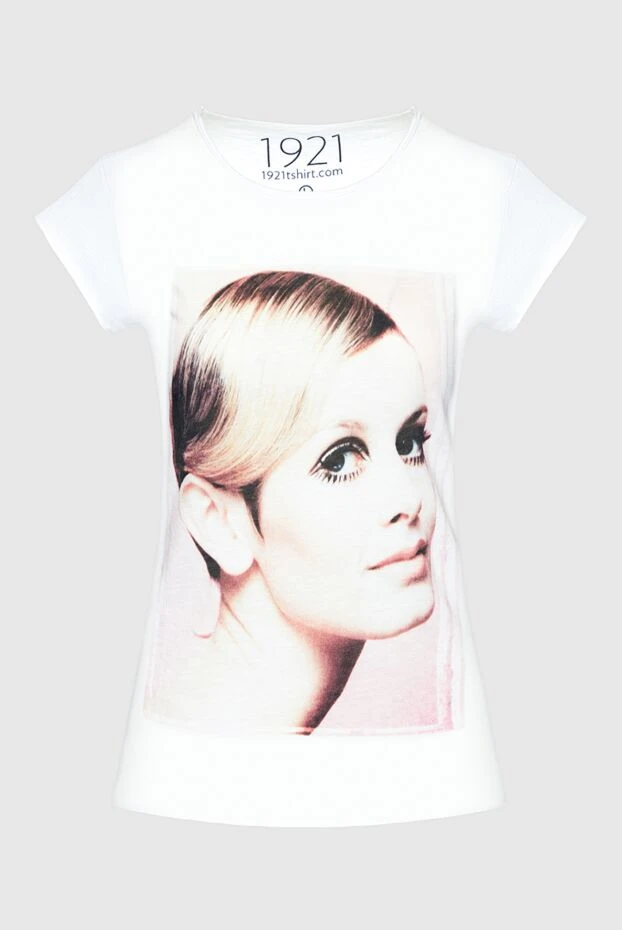 1921 T-Shirt women's cotton white t-shirt with a print of twiggy 145240 - photo 1